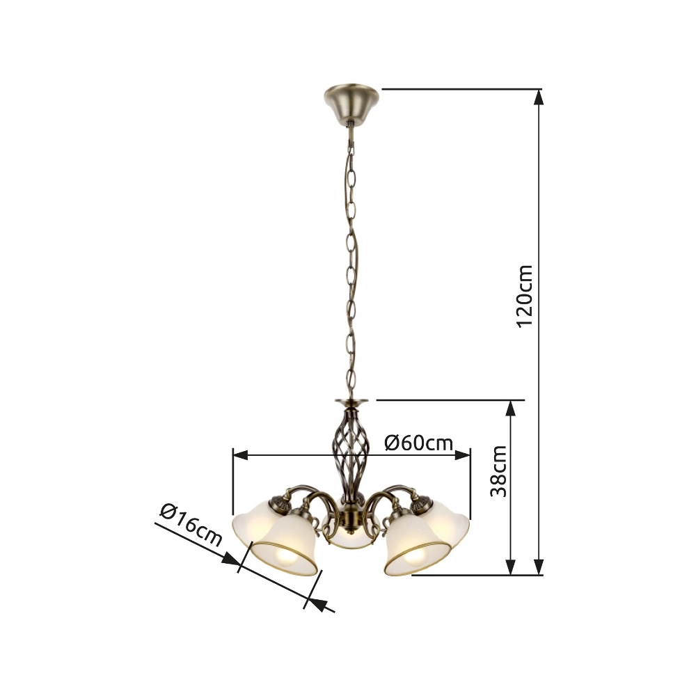 Klassieke hanglamp Odin 5-lichts Globo 9007371309696