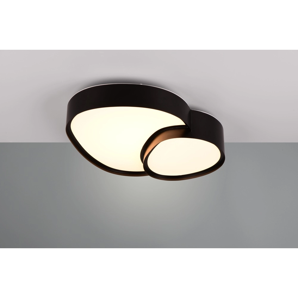 Organische plafonniere Rise 43,5cm zwart Trio 4017807600582