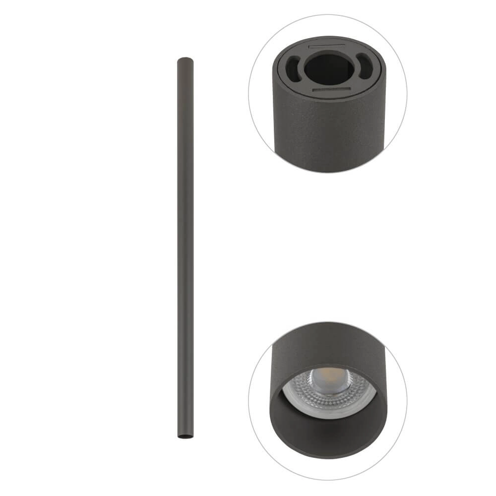 Lange opbouwspot Fourty L 90cm - antraciet Lyora 5903139108966