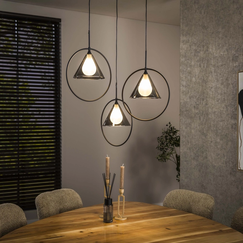 3 lichts hanglamp Conic voor ronde tafel