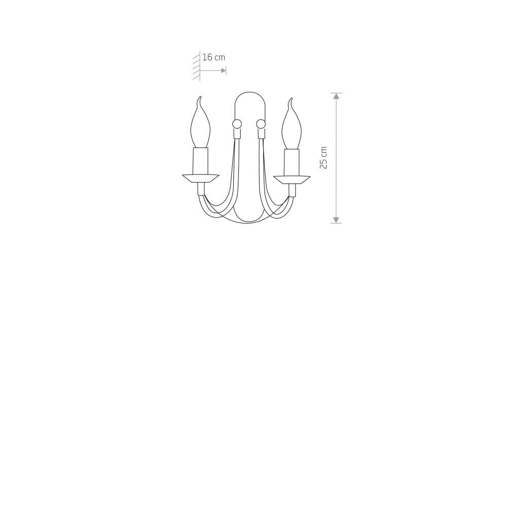 2-lichts wandlampje Ares Lyora 5903139203999