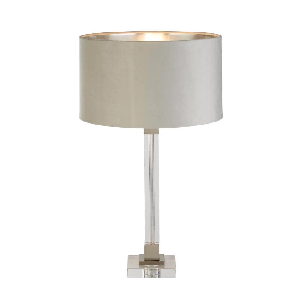 Design tafellamp Scarborough goud met grijze kap Searchlight 5053423257075