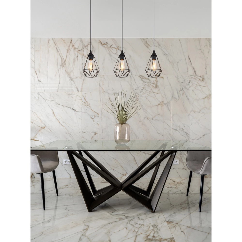 3-lichts hanglamp Zachary zwart Globo 9007371447909