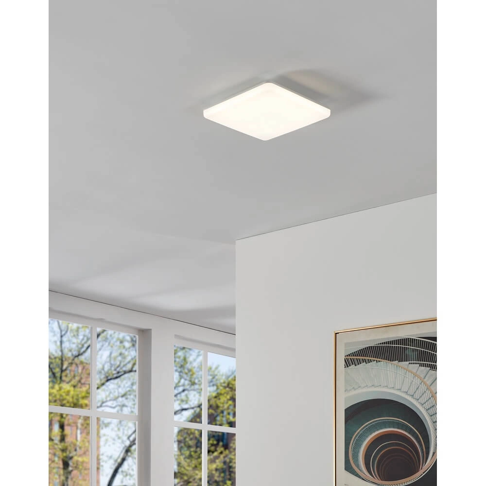 Vierkante plafondlamp Castagneto 31 x 31cm wit Eglo 9008606313235