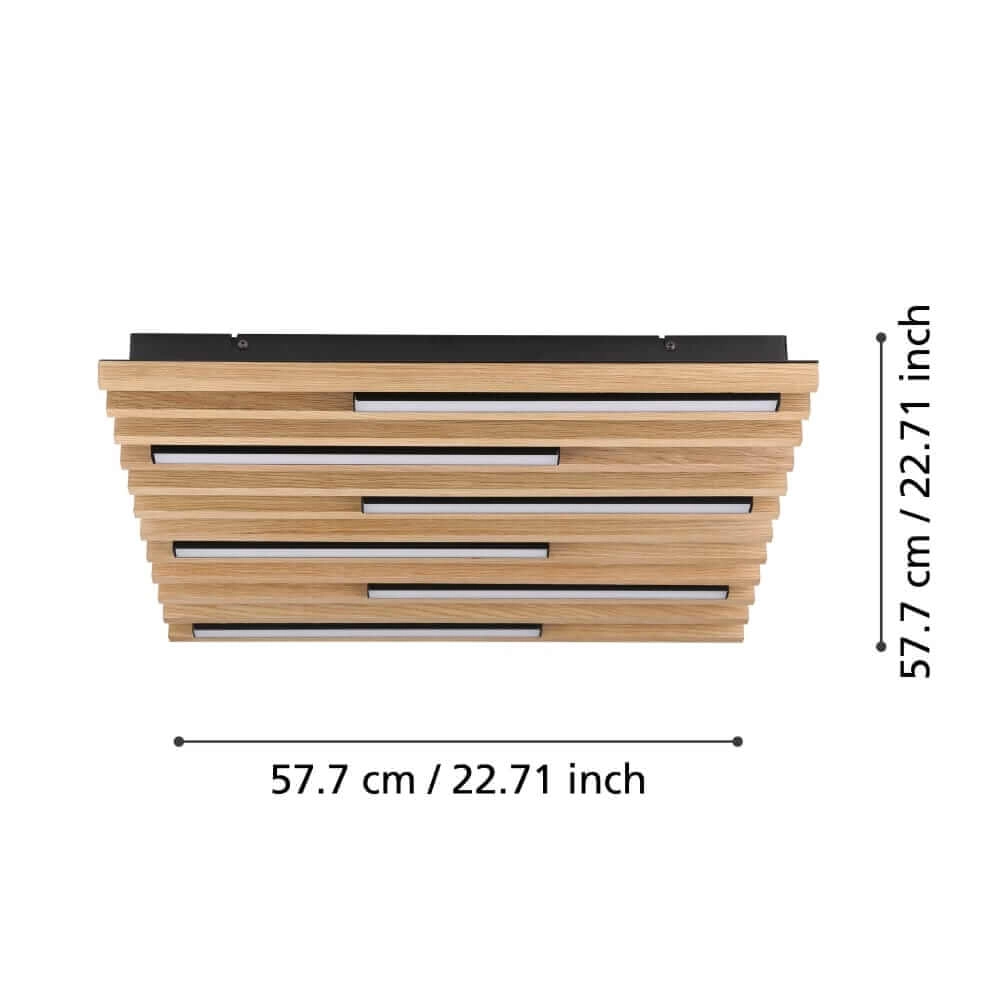 Houten led plafonnière Marreira 58cm Stars of Light 9002759398989