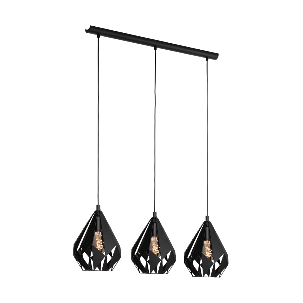 Zwarte hanglamp Carlton 5 3-lichts