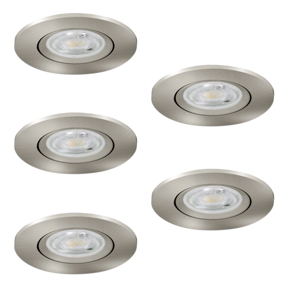Set van 5 inbouwspots Barranco nikkel Ø 9cm - 3-staps CCT Eglo 9008606359479