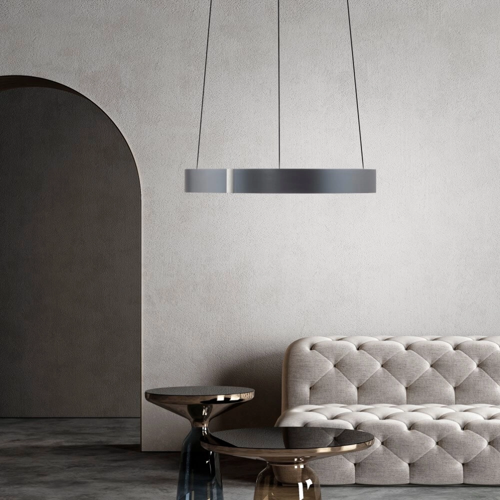 Ronde hanglamp Pure E-Clipse grijs Ø 50cm Paul Neuhaus 4012248372319