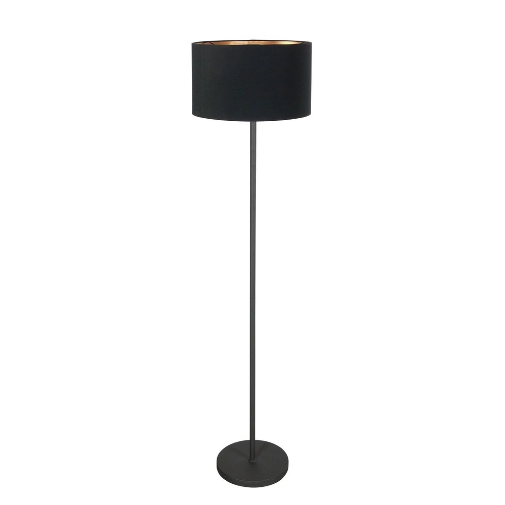 Zwarte vloerlamp Noor met zwarte kap