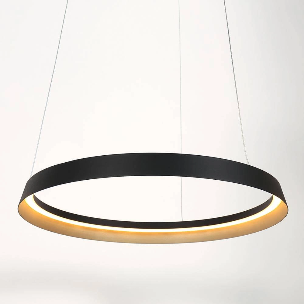Strakke hanglamp Ringlux zwart Ø 60cm Steinhauer 8712746171976