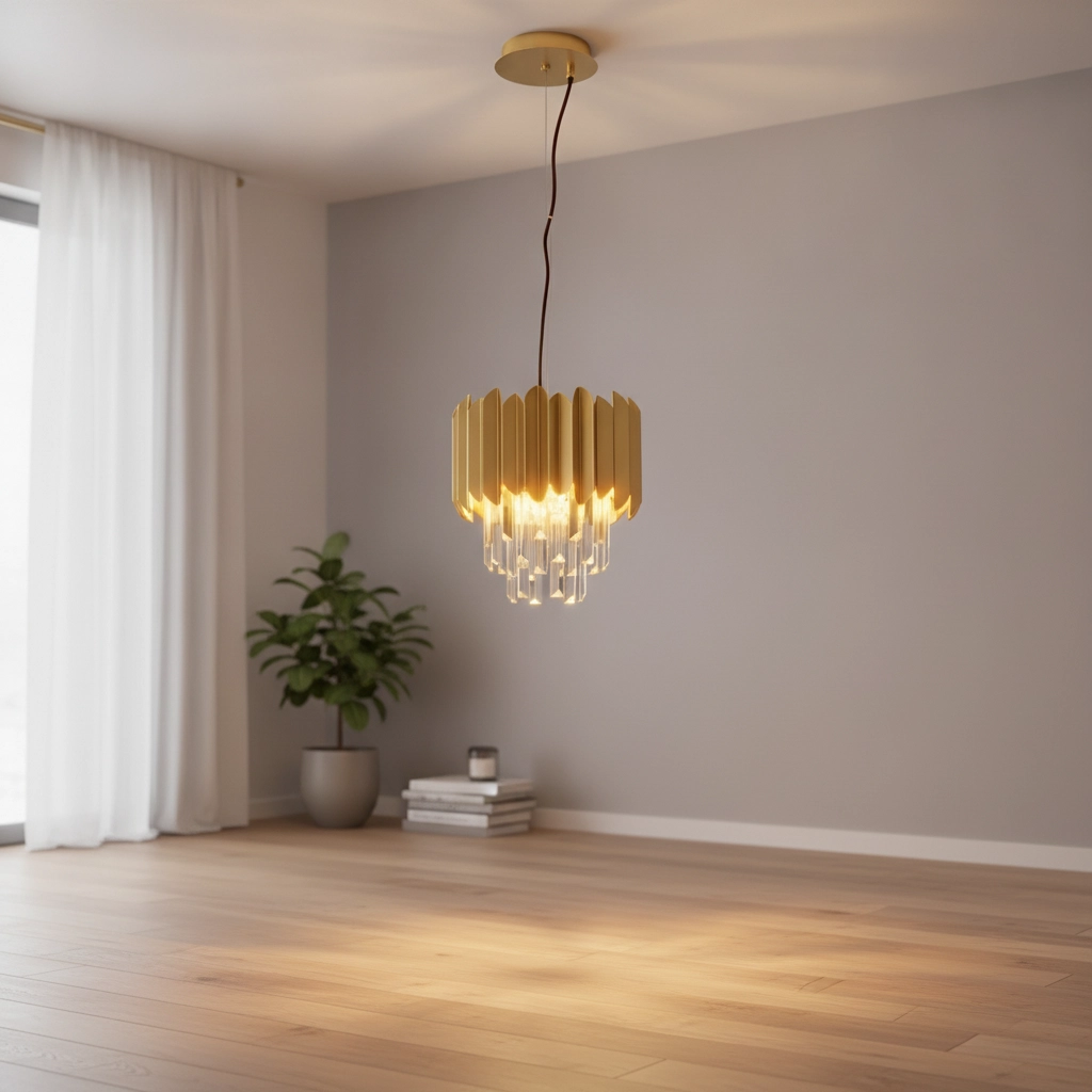 Hanglamp Magnolia goud en kristal Ø 25cm