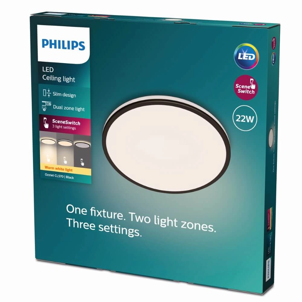 Witte plafonnière Ozziet Ø 40cm Philips 8719514432000