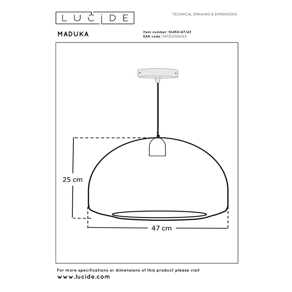 Zeegras hanglamp Maduka Ø 47cm - bruin Premium by Lucide 5411212106063