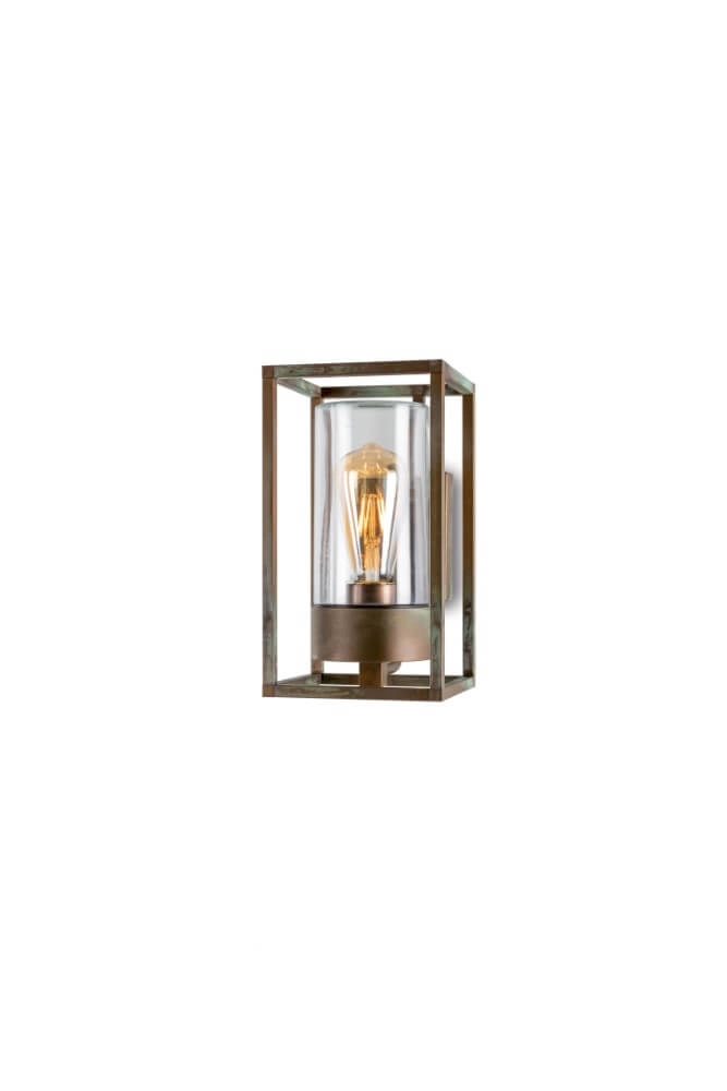 Landelijke wandlamp Cubic3 verouderd messing