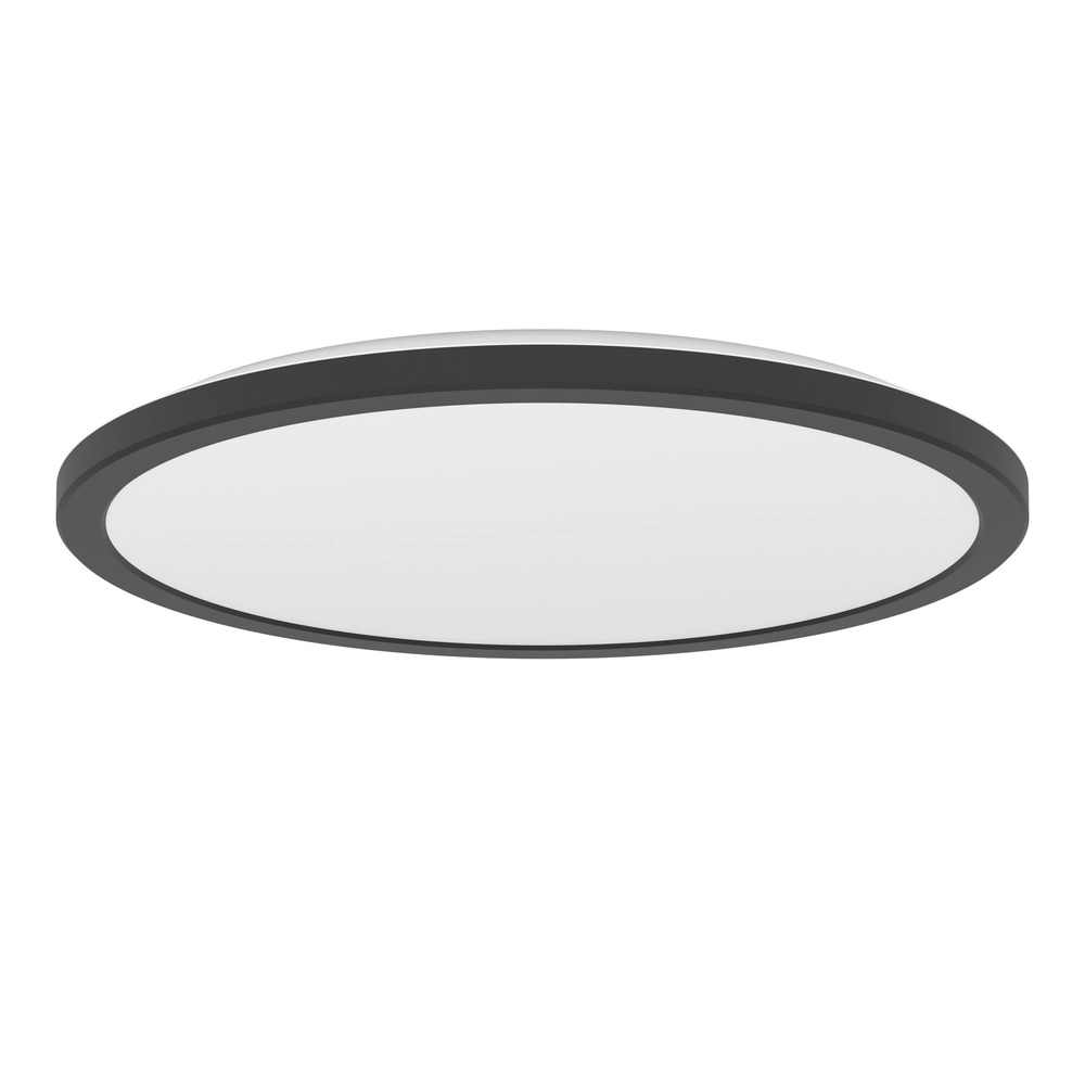 Slimme badkamer lamp Rovito-Z rond - zwart - Ø 38,9cm