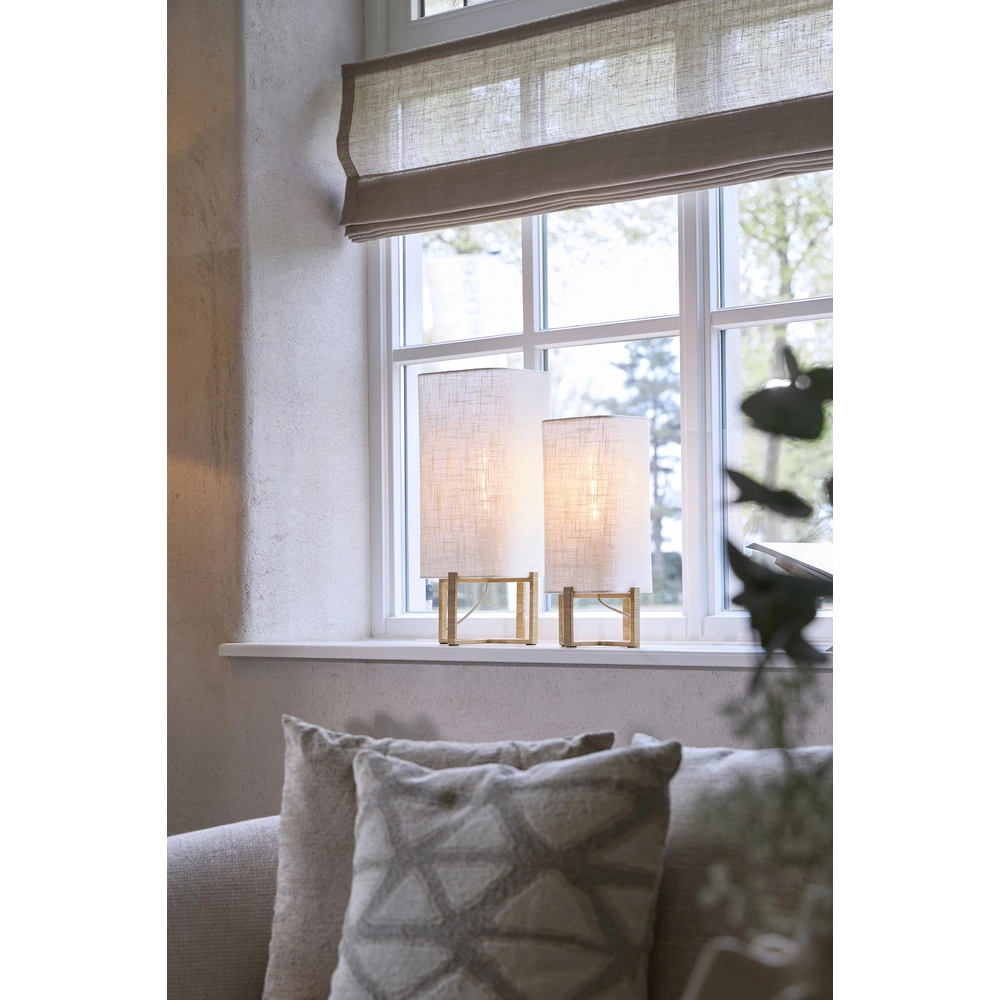 Tafellamp Wyn 50,5cm - crème touw met houtlook Light & Living 8717807792572