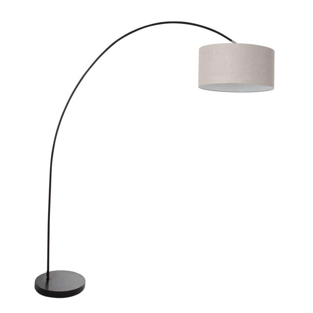Booglamp Solva zwart met grijze kap