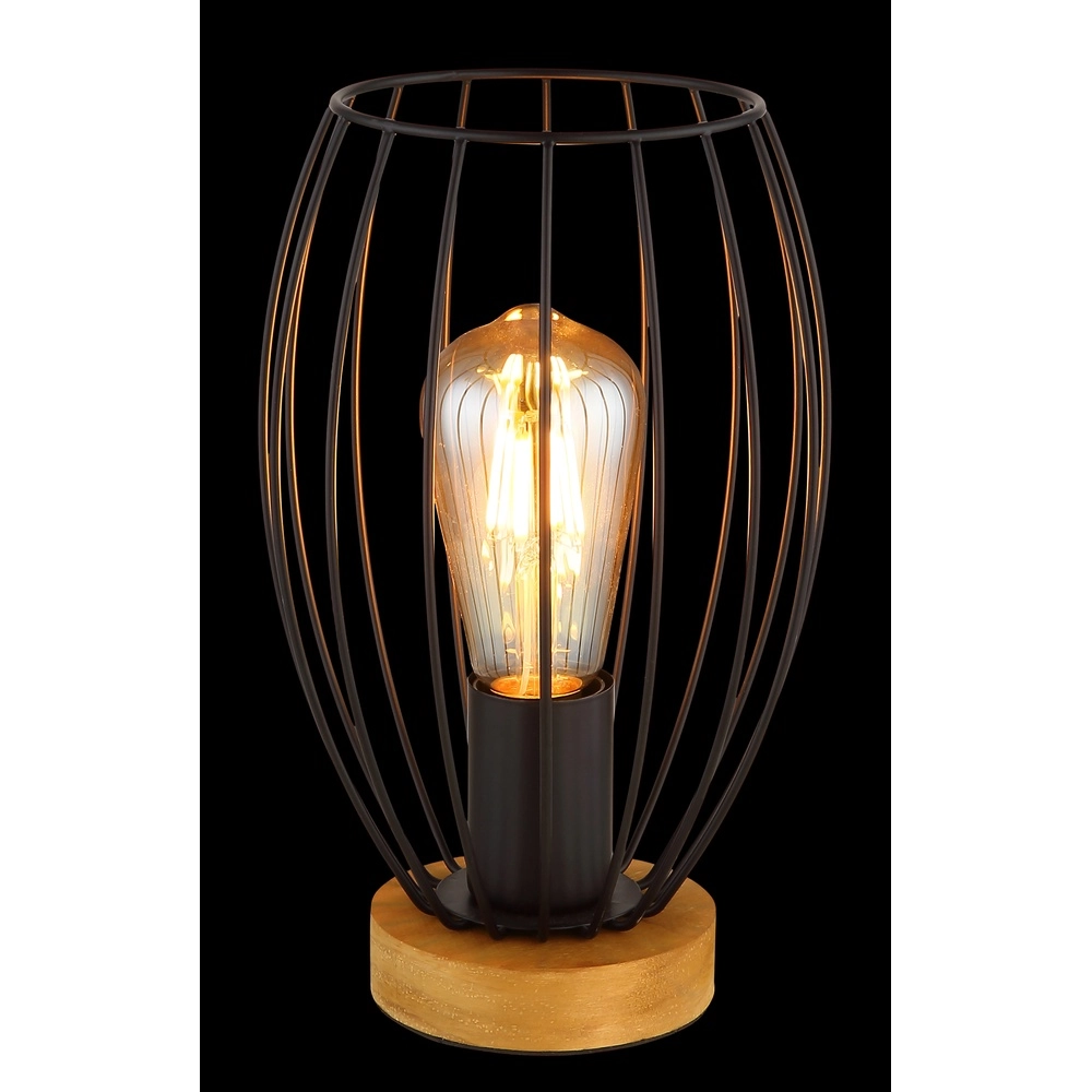 Tafellampje Berti hout met zwart Globo 9007371583324