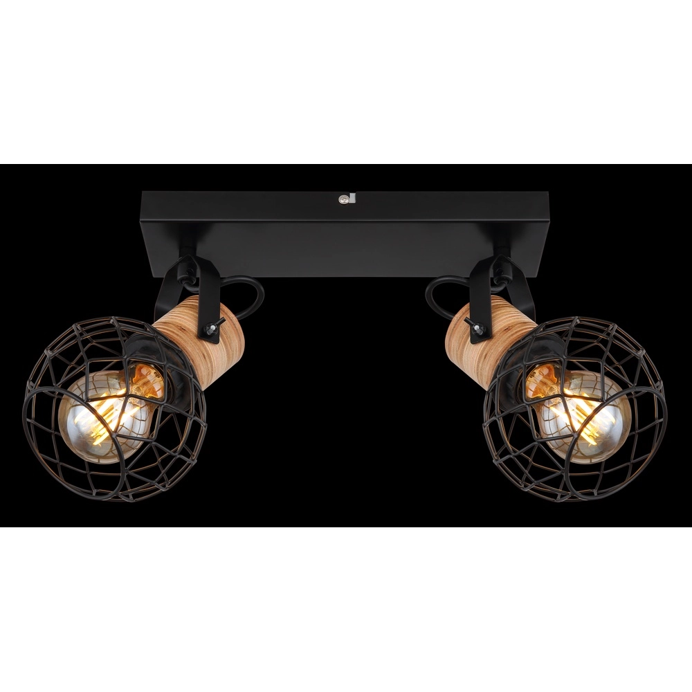 Wandlamp Lacky 2-lichts zwart Globo 9007371417360