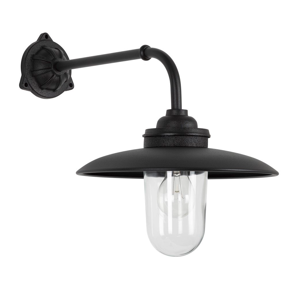 Gietijzeren muurlamp Provence mat zwart
