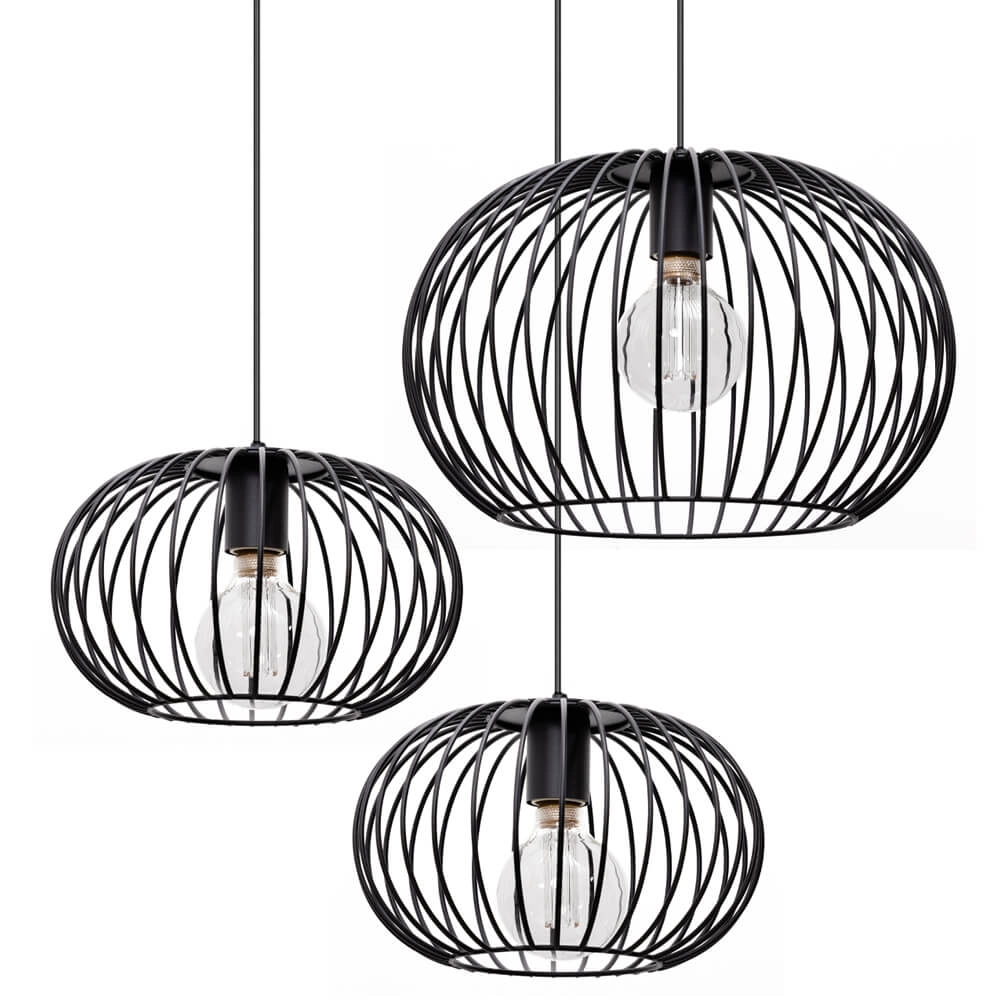 Draad hanglamp Wire 2 3-lichts zwart ETH 8720195302001