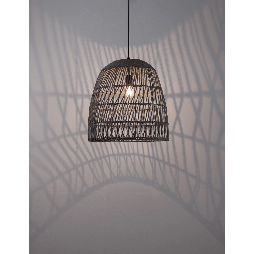 Grijze hanglamp Destin rotan Ø 46,5cm