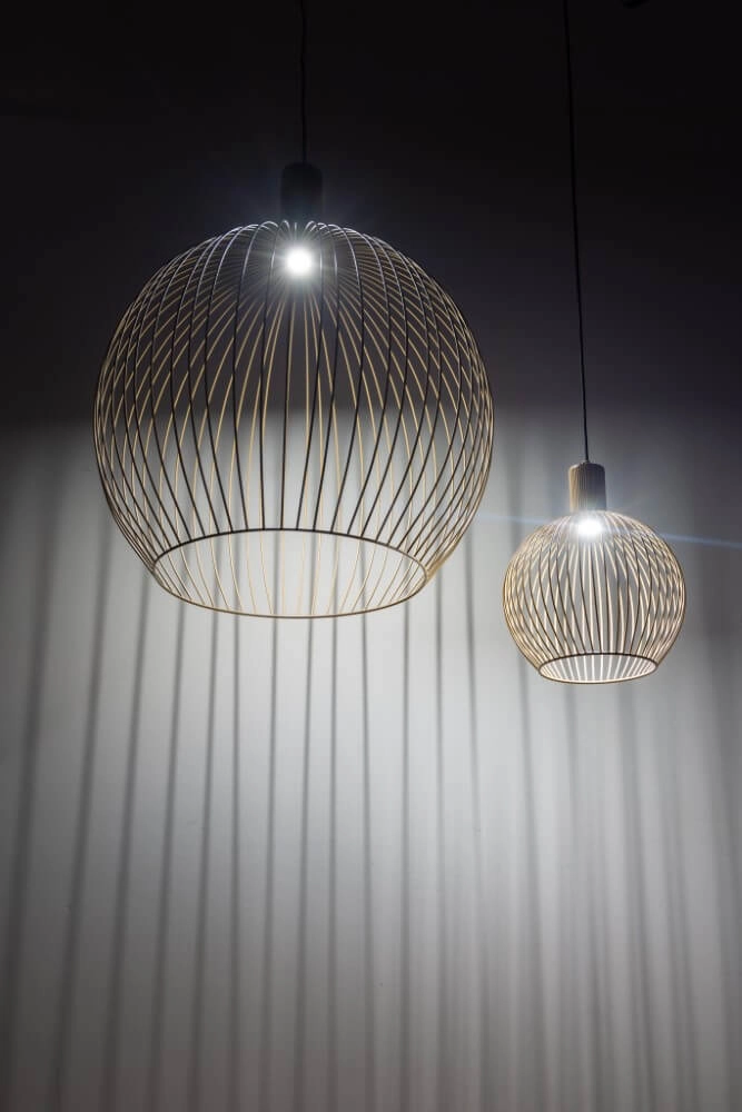 Zandkleurige hanglamp Wire Sand Ø 60cm ETH 8720195307136