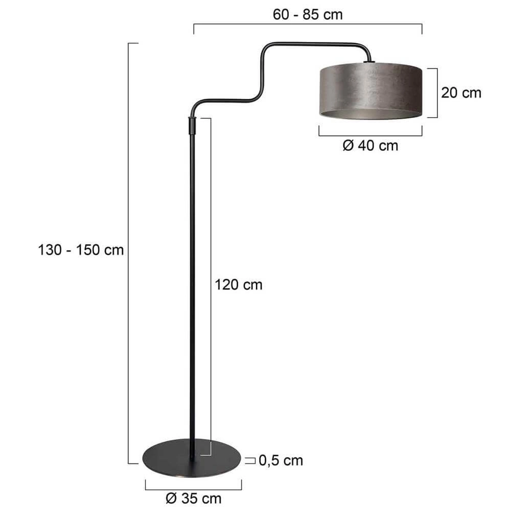 Vloerlamp Bloeba zwart met zilvere kap Steinhauer 8712746176995