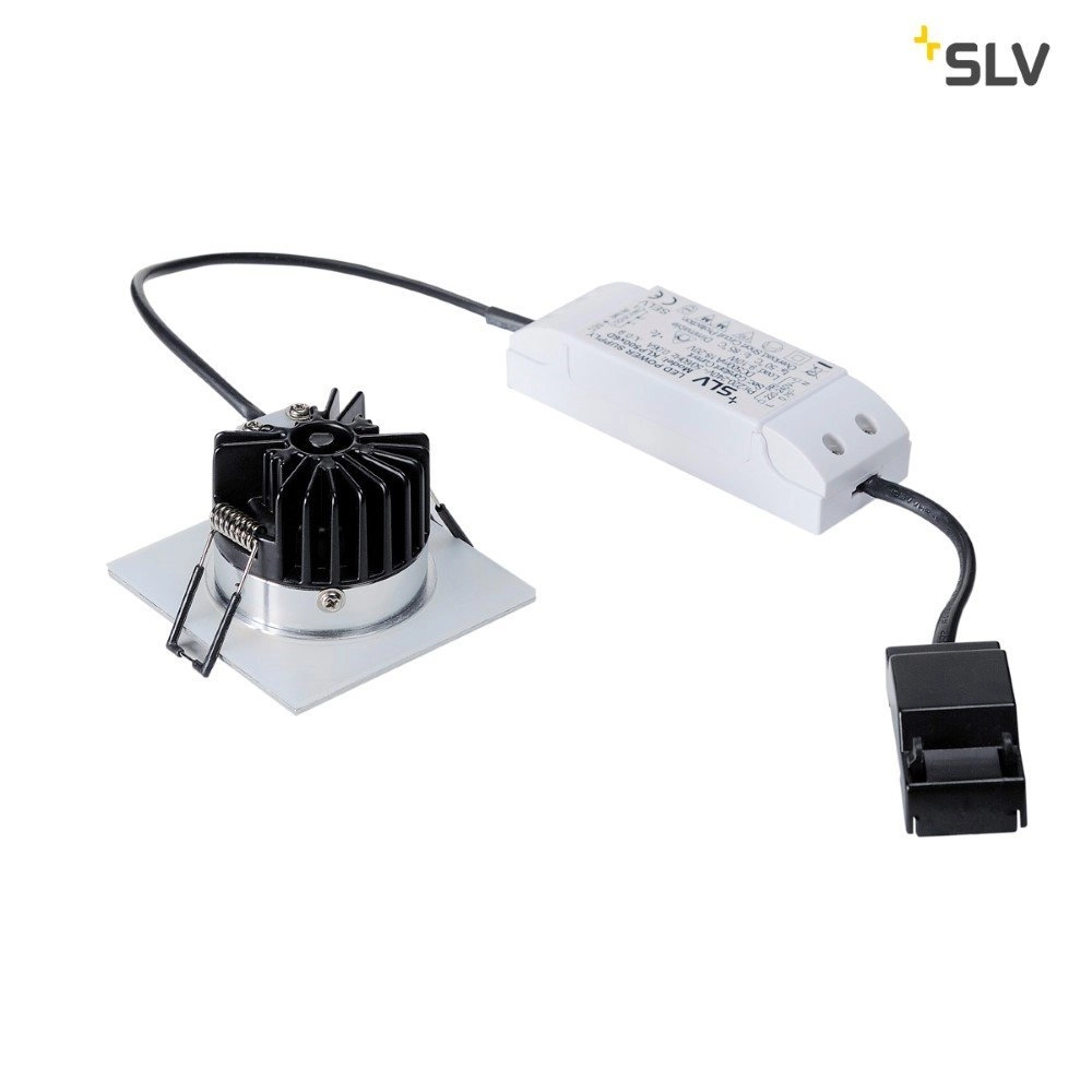 Led inbouwspot Patta Square 8cm metaalgrijs SLV 4024163151412