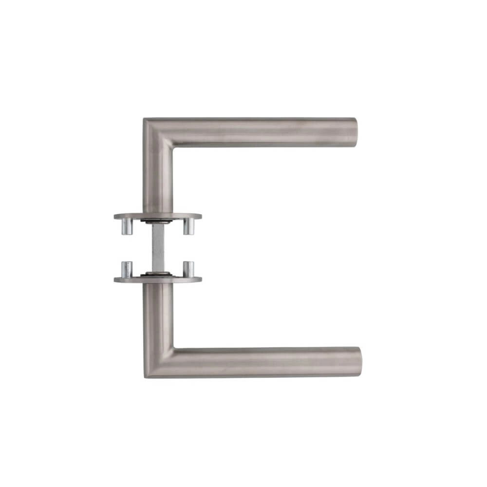 Deurklink Hoek 90 rond magneet rozet RVS Intersteel 8714186444429