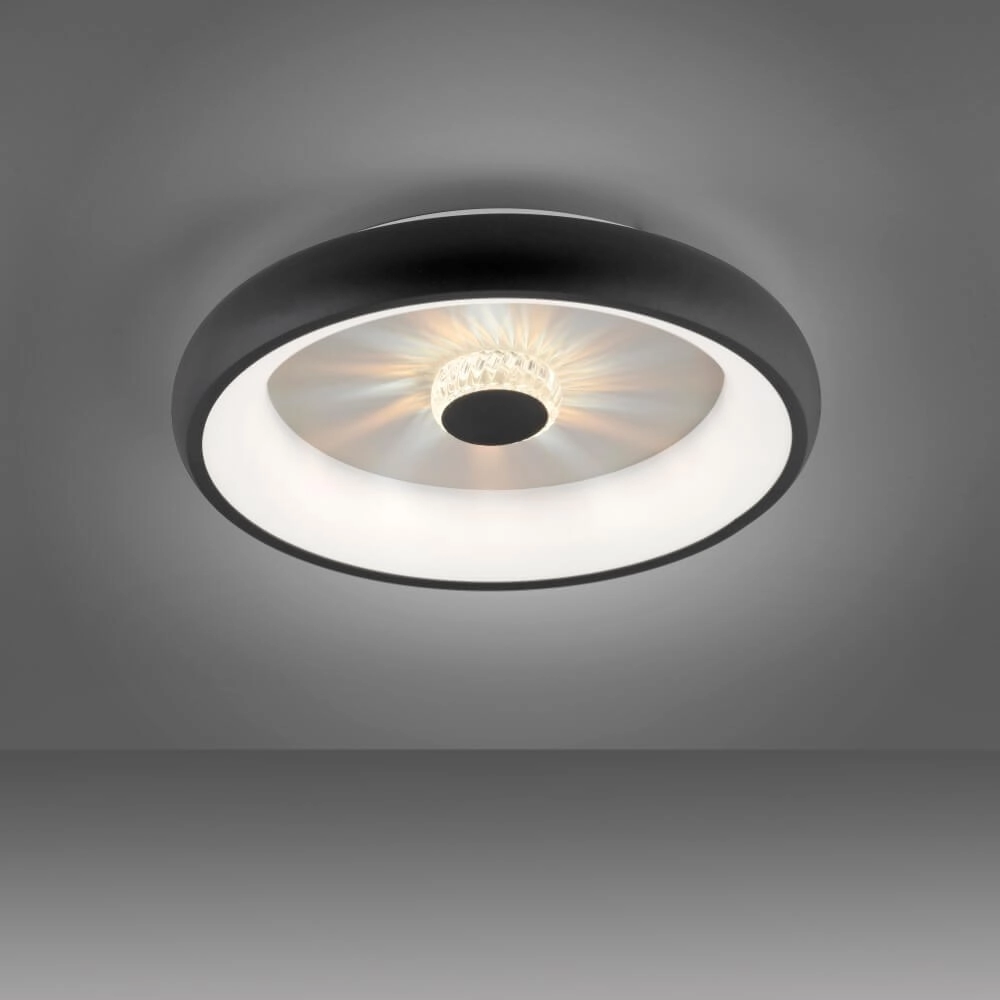 Ronde plafondlamp Vertigo zwart Ø 46,5cm Just Light 4043689994723