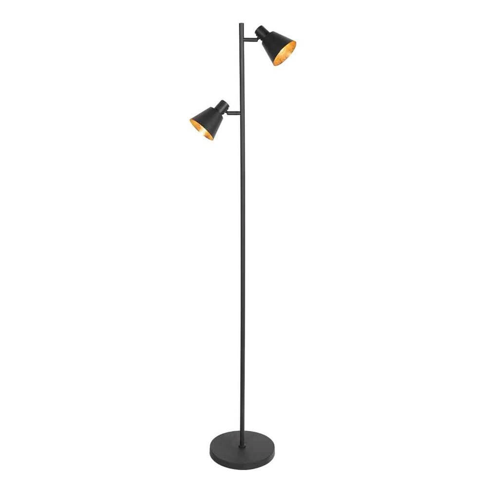 Vloerlamp Oeroe zwart met goud