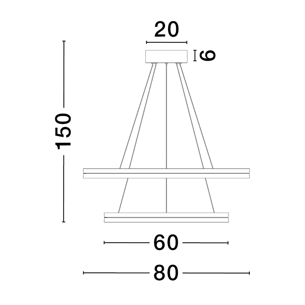 Hanglamp Cantria zwart met goud Ø 80cm Lyora 5212017439864
