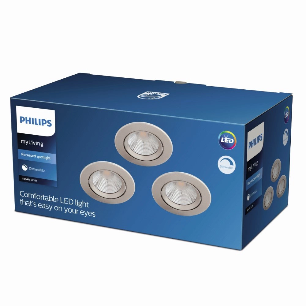 Set van 3 inbouwspots Sparkle nikkel Philips 8718699756017
