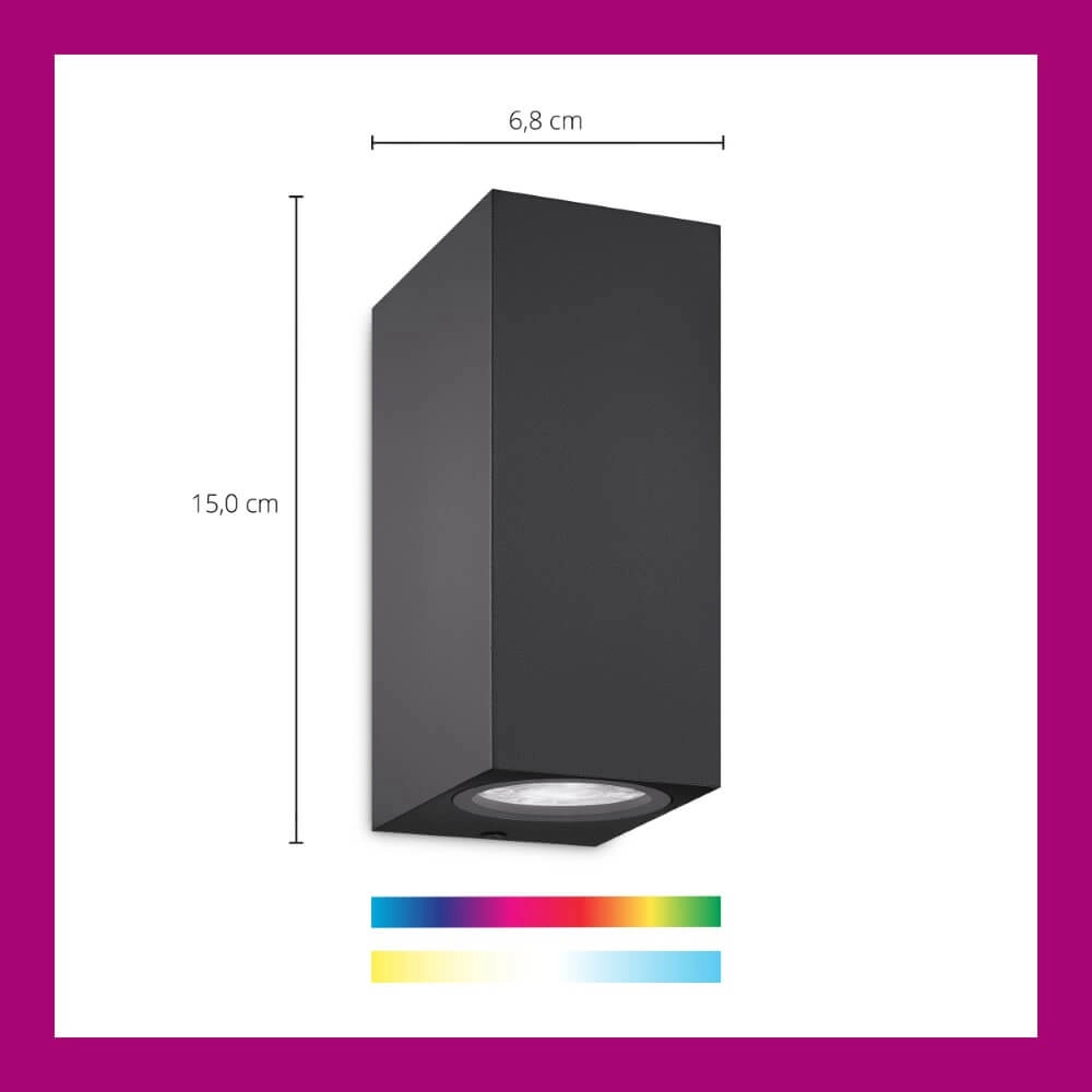 Wandspot Up and Down smart - zwart WiZ 8719514554610