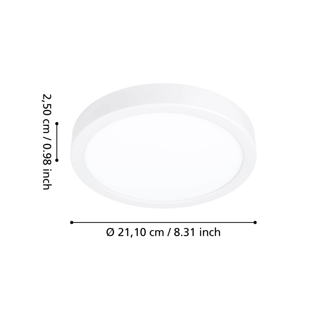 Plafonnière IP44 Fueva 6 rond - wit - Ø 21,1cm Eglo 9008606330379