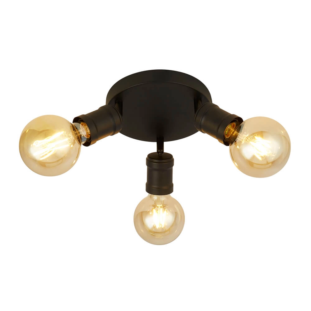 Plafondlamp Dance Disk 3-lichts zwart