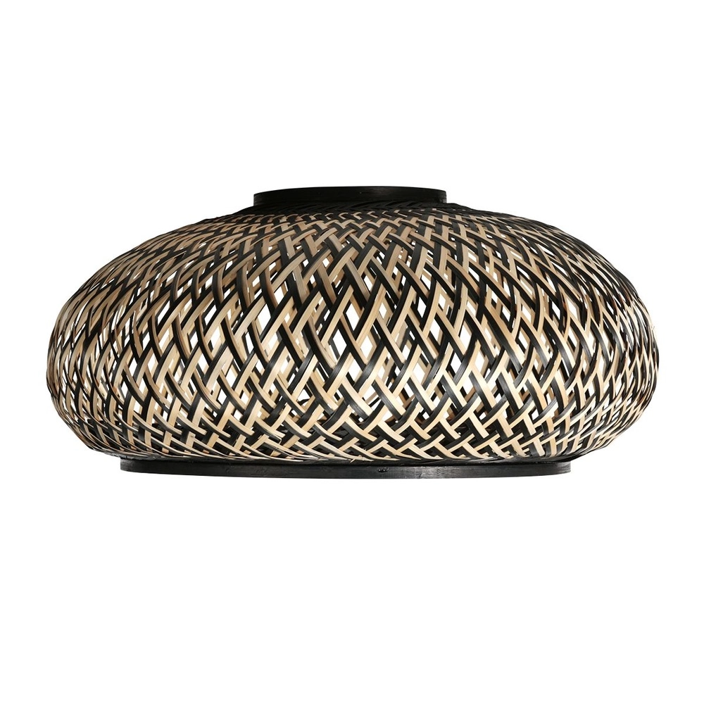 Booglamp solva met zwart en rotan kap Ø 60cm Steinhauer 8712746182606