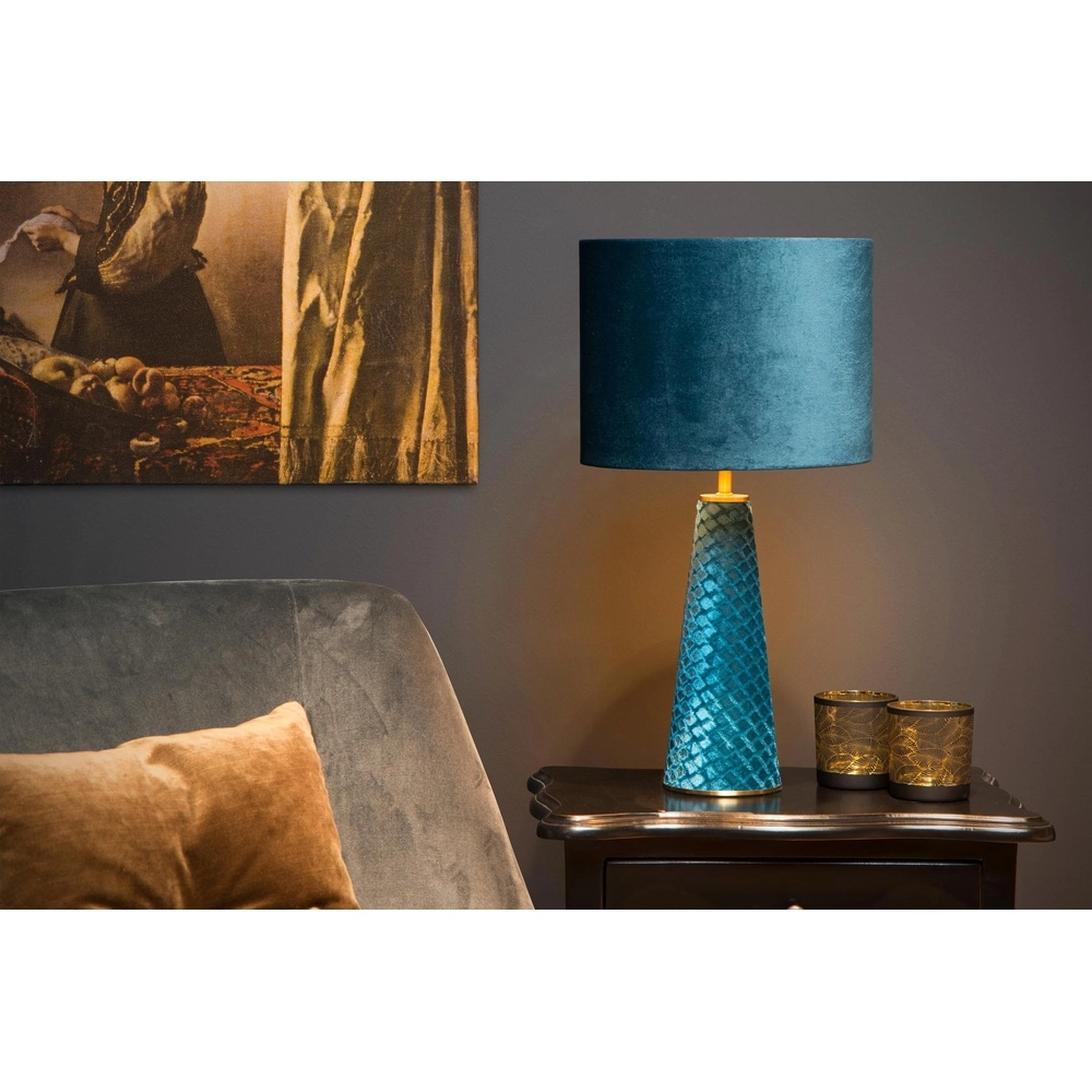 Tafellamp Extravaganza Velvet blauw Lucide 5411212105301