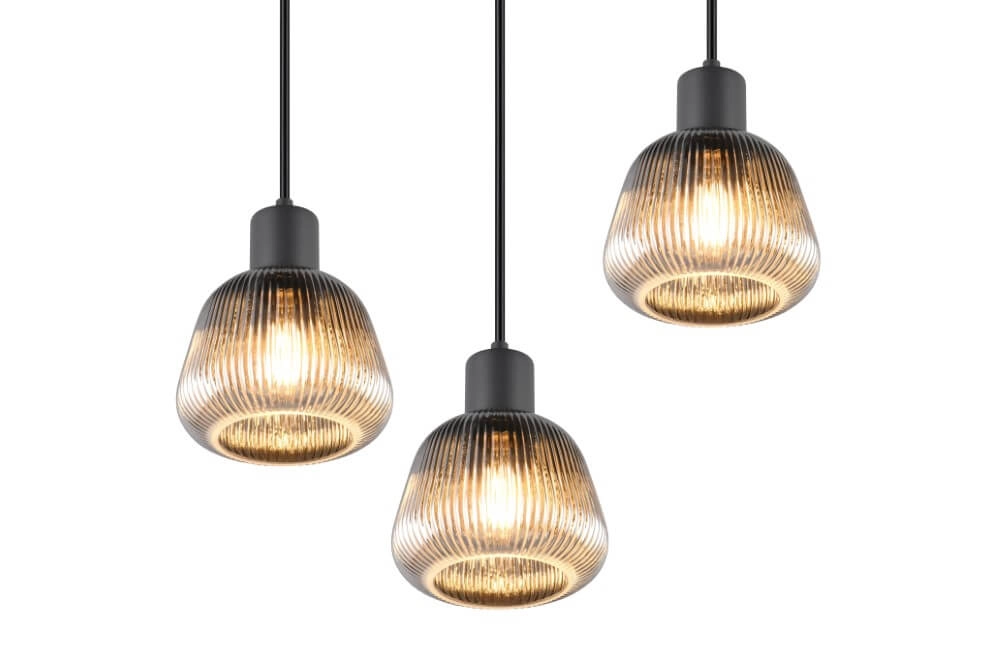 Vide hanglamp Tarifa met geribbeld glas Trio 4017807615807