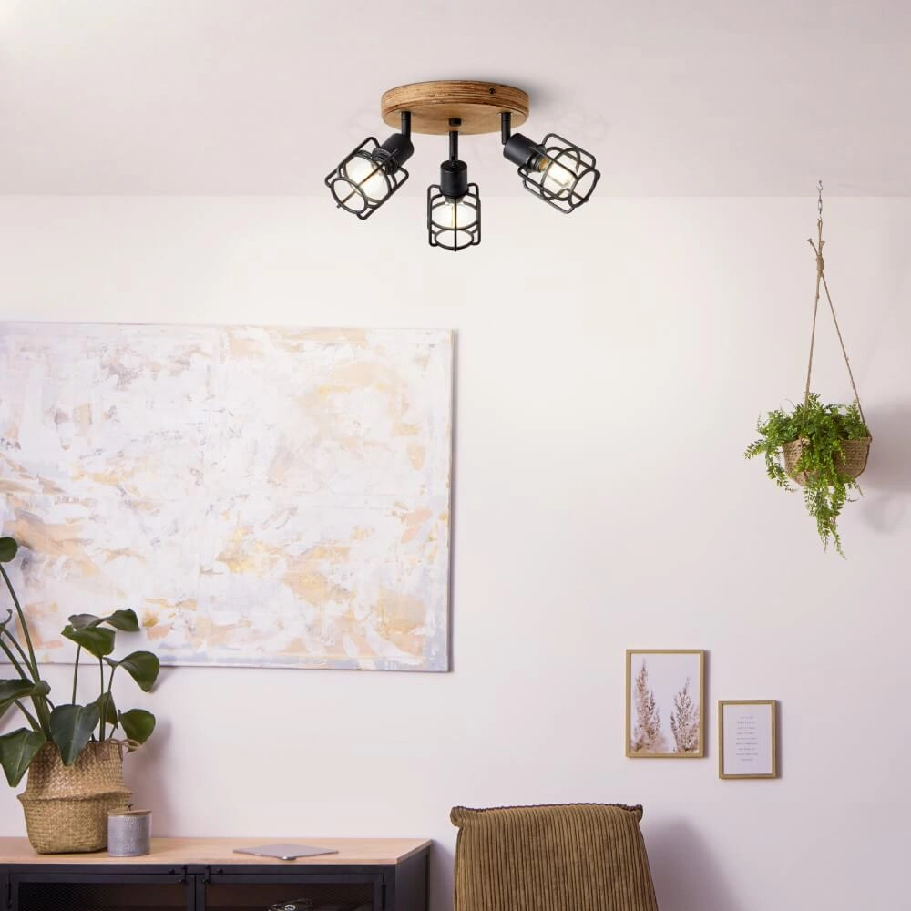 Industriële plafondlamp Gwen 3-lichts Brilliant 4004353409820