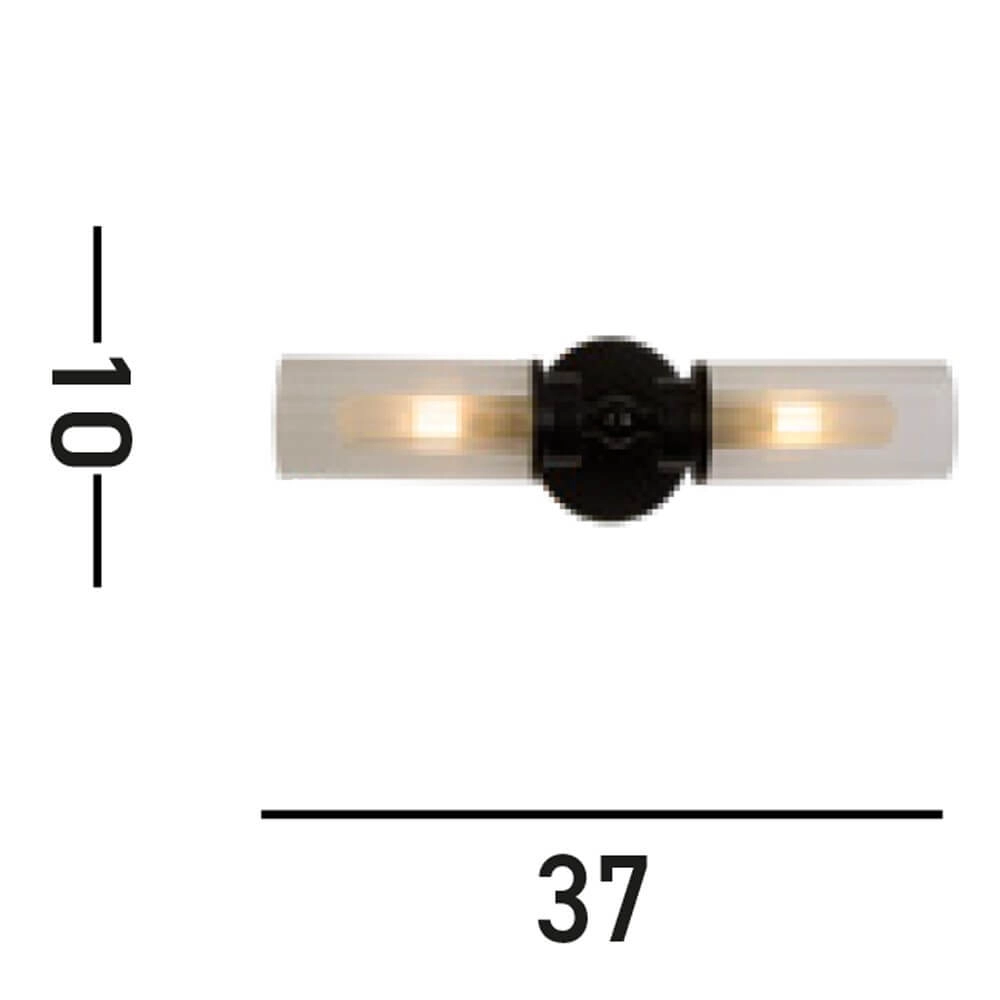 2-lichts wandlamp Imperial zwart Searchlight 5053423271965