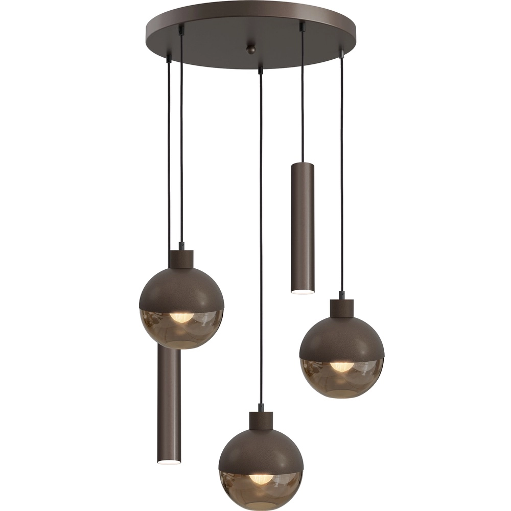 5-lichts hanglamp Opera Ø 50cm cacao