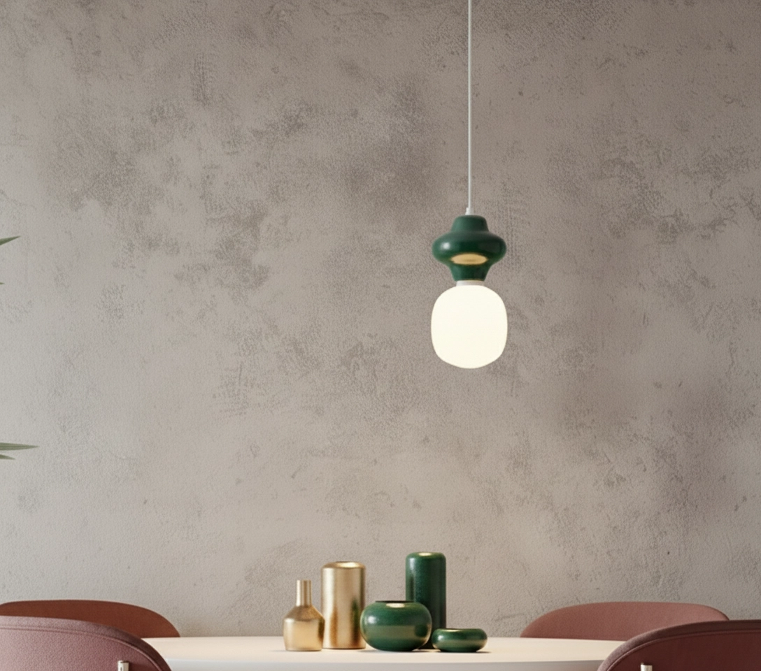 Hanglamp Clio S groen keramiek