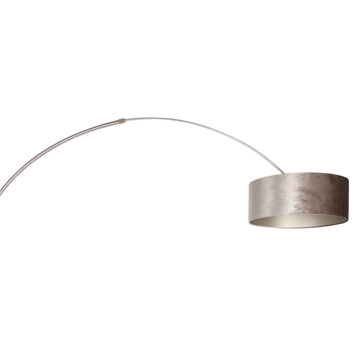Booglamp Sparkled RVS met velours taupe kap Steinhauer 8712746145953