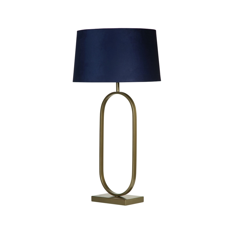 Tafellamp Modish brons met blauwe kap