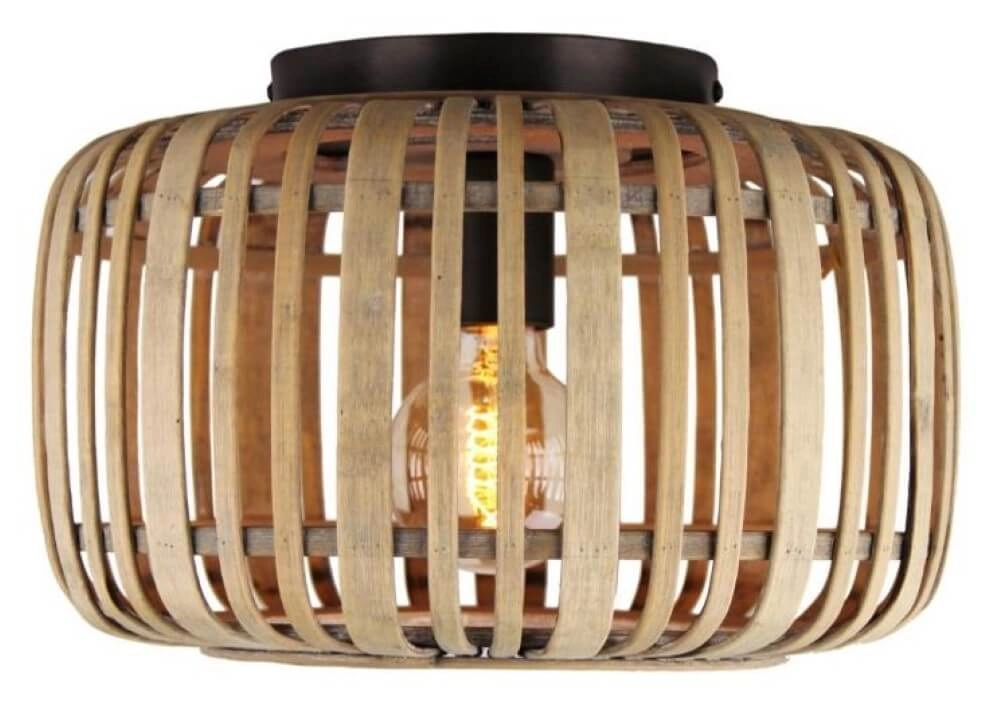 Plafondlamp Woodrow 32cm houtbruin