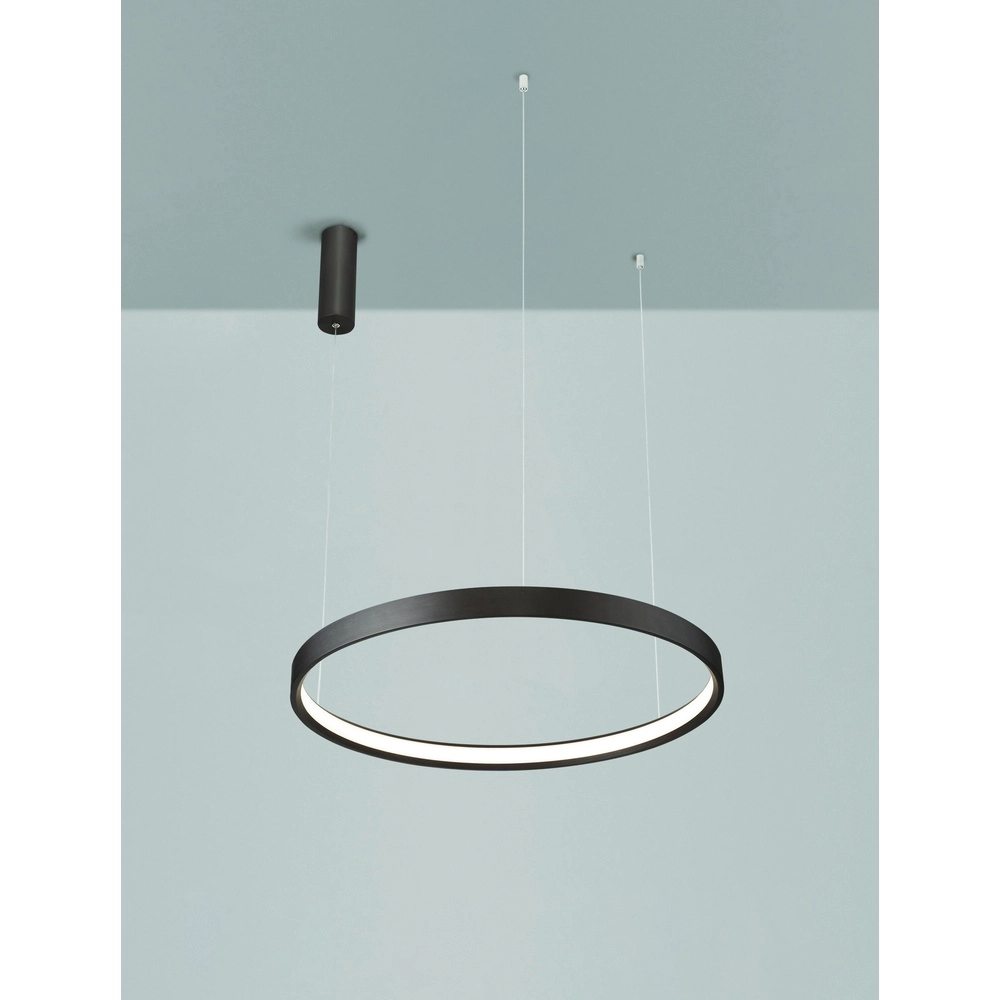 Strakke hanglamp Perrine Ø 60cm koffie bruin