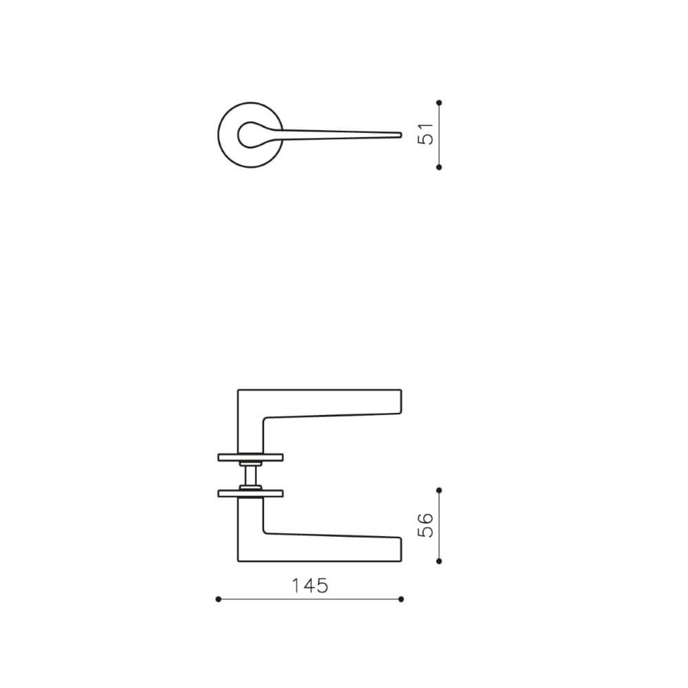 Design deurklink Lama L nikkel Olivari 8714186477847