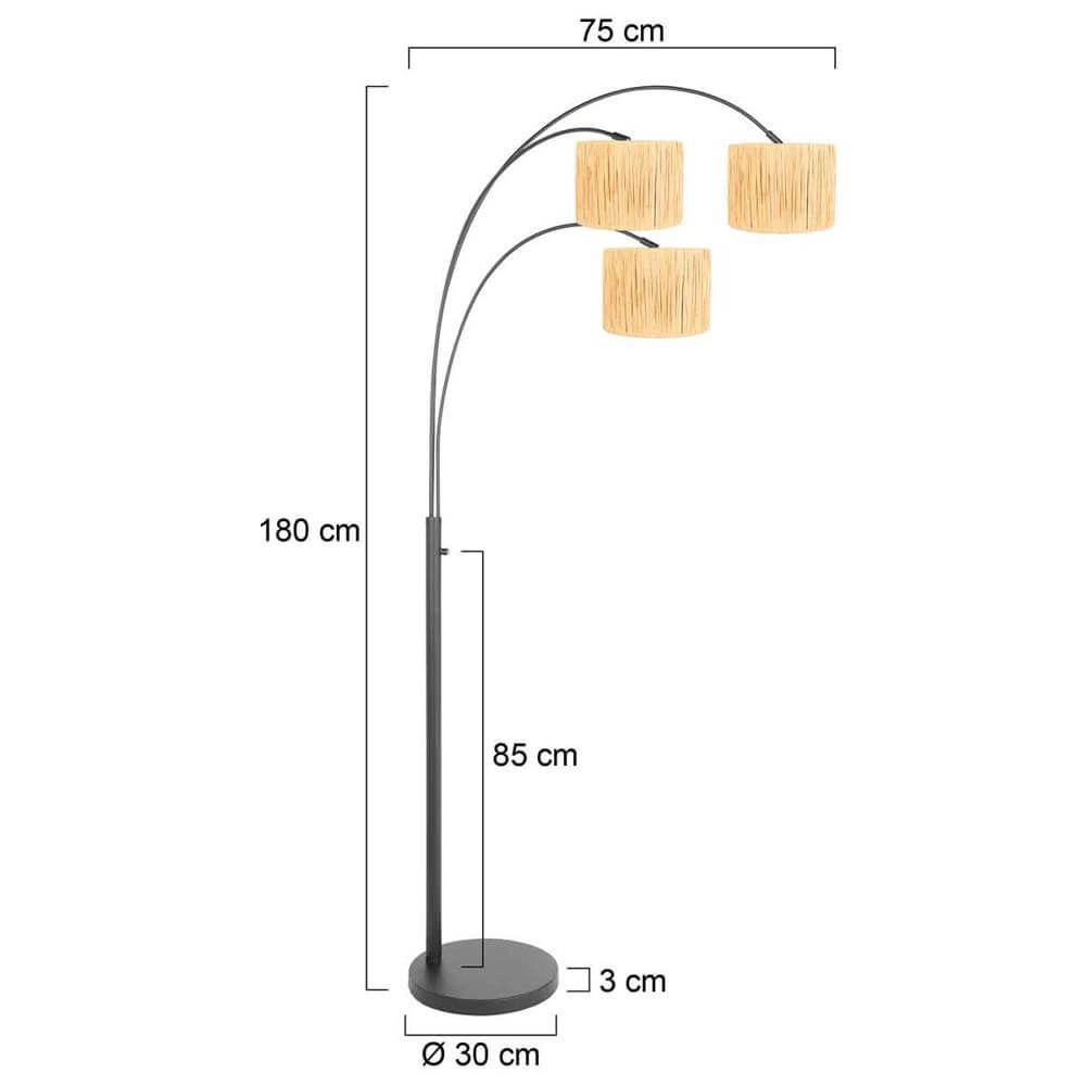Vloerlamp Sparkled Light zwart met strokleurige kappen Steinhauer 8712746173642